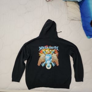 Vintag MEGADETH 118619 Mens XL Full Zip Hoodie